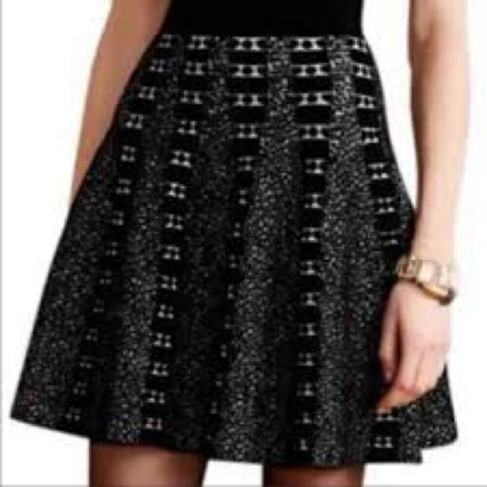 Moth Anthropologie Pattern Jacquard Knit Skater Skirt XS